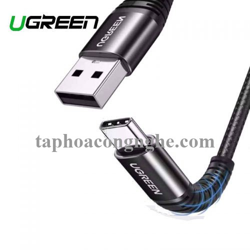 Ugreen 70559 25cm QC3.0 cáp USB A ra Type C dây dù siêu bền đầu nhôm chống gãy 0.25M US301 30070559